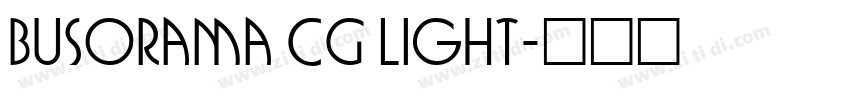 Busorama CG Light字体转换